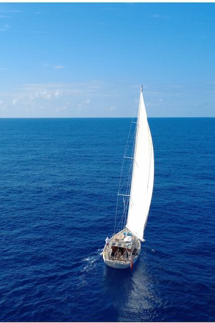 Under full sail on the Atlantic
